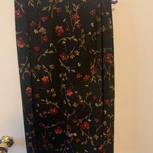 Floral Black Skirt